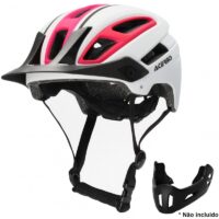 CAPACETE ACERBIS DOUBLEP BRANCO/ROSA