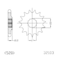 PINHAO HUSQVARNA CR/WR125 ESJOT 32103 520 12D