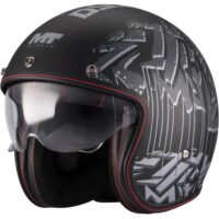 CAPACETE MOTO MT LE MANS 2 SV S DYSTOPIC 22.06 PRETO/CINZA