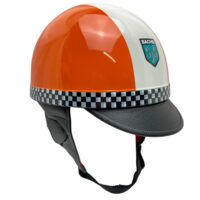 CAPACETE NEDIMOTO (PENICO) LOGO SIS SACHS LARANJA/BRANCO