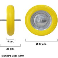 RODA CARRO MAO 3.50X8 POLIURETANO EIXO 19MM AMAR WOLFPACK