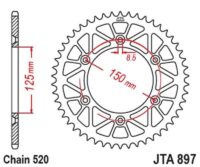 CREMALHEIRA ALUMINIO JTR897-42D (KTM) PRETO