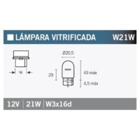 LAMPADA MANOMETRO W21W 12V 21W VICMA
