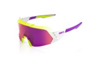 OCULOS 100% KORBIN X AMARELO FLUO LENTES ROXAS ESPELHADAS