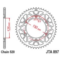 CREMALHEIRA JTA897-45D (KTM) ALUMINIO PRETO