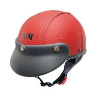 CAPACETE ABERTO K2M PELE VERMELHO L