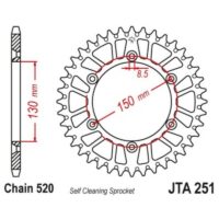 CREMALHEIRA JTA251-50D YAMAHA YZ/WR PRETO
