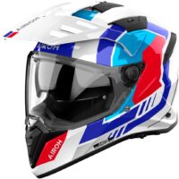 CAPACETE AIROH BANDIT HORN BRANCO/AZUL/VERMELHO