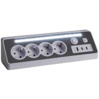 BLOCO TOMADAS TRIANGULAR 4X16A C/ USB 1A+2C PD30W 1.5M ASLO