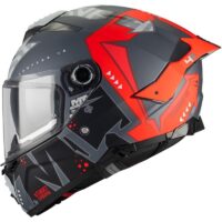 CAPACETE MT THUNDER 4 R SV CANVAS 22.06 CINZA/VERMELHO MATE
