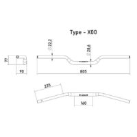 GUIADOR MOTO Ø28.6MM ALUMINIO PRETO HIGHSIDER CROSS BAR X00